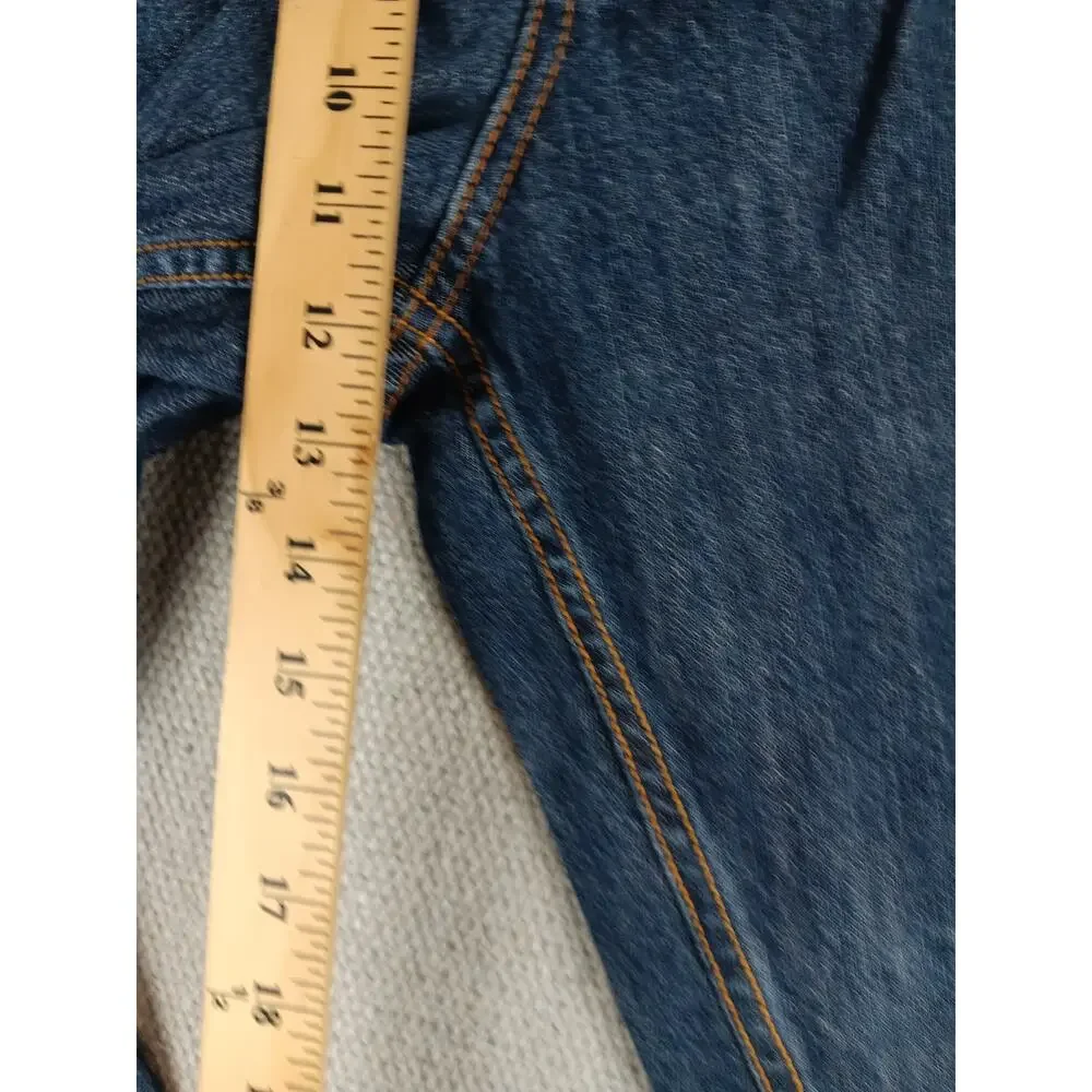 Rocawear Vintage Jeans Mens 38X32 Dark Wash Wide‎ Leg Embroidered Logo Street